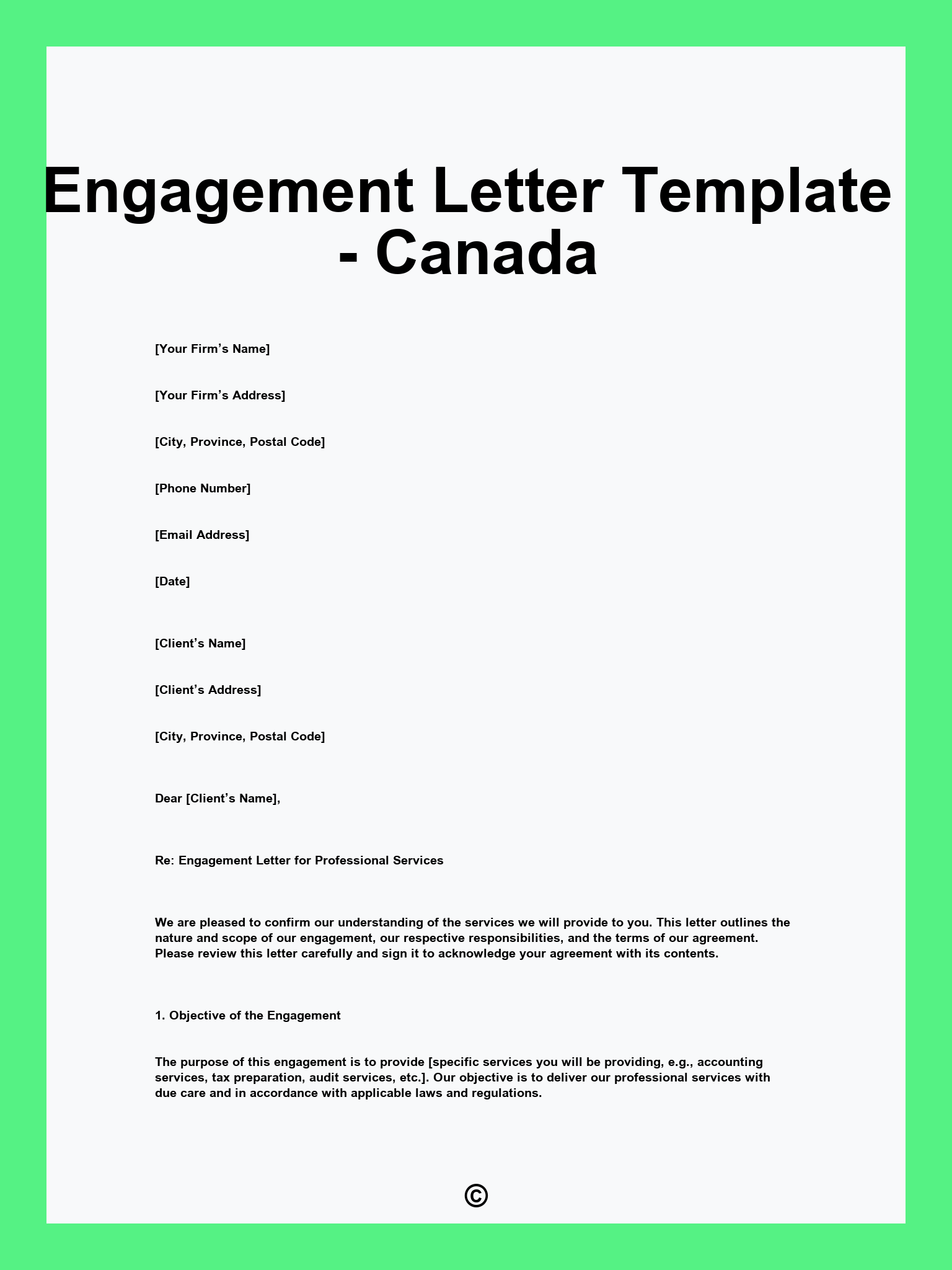 Engagement Letter Template - Canada